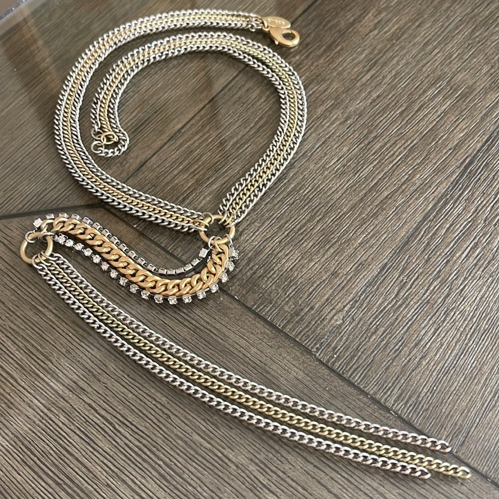 Chico’s Two-tone Y Necklace with Rhinestone - Picture 3 of 15